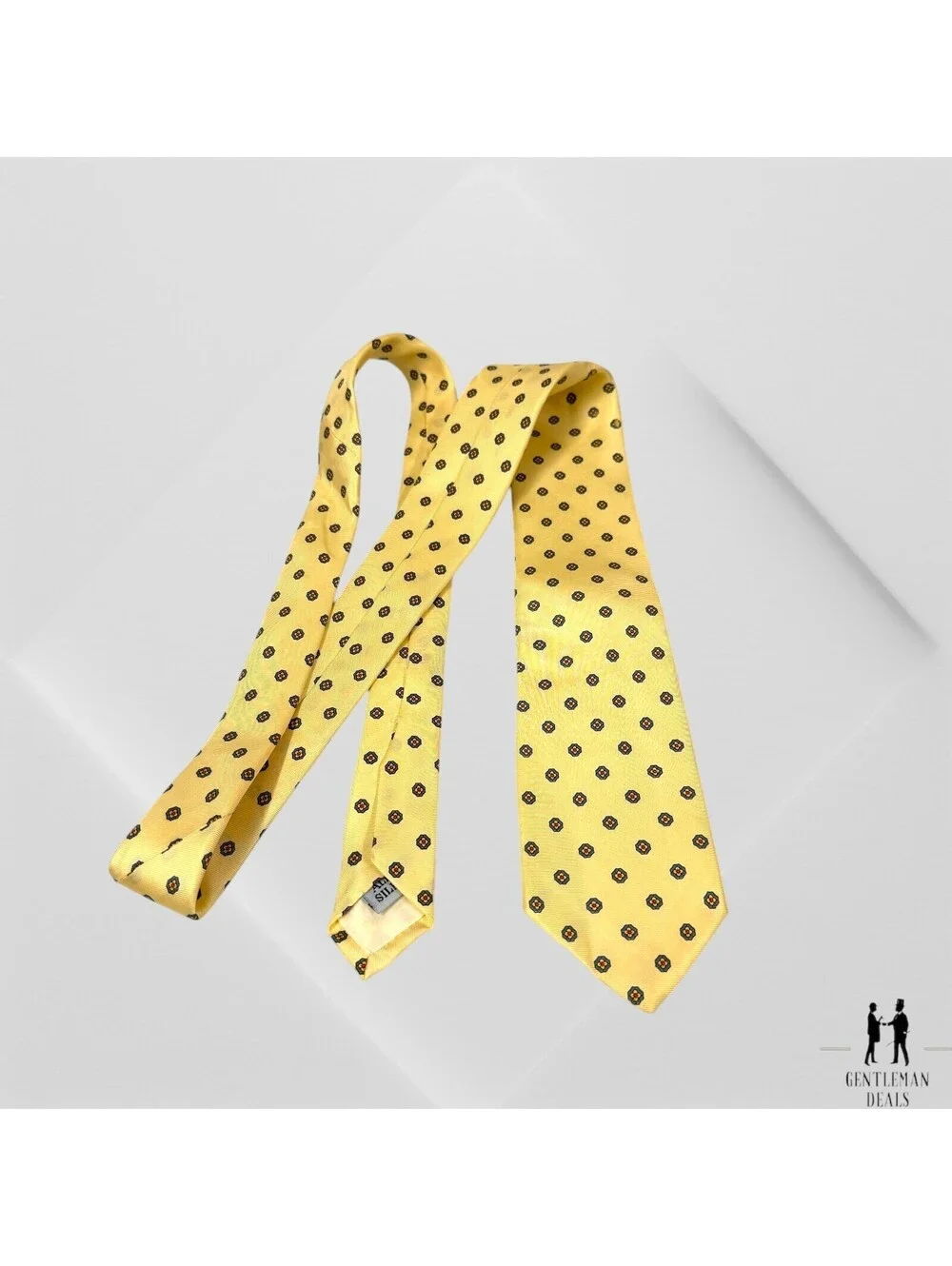 Bert Pulitzer Men's Neck Tie Yellow  Geometric Business USA Classic 55” X 3”